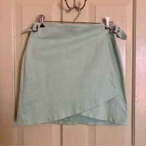 Princess Polly Mint Green Wrap Mini Skirt Size 10